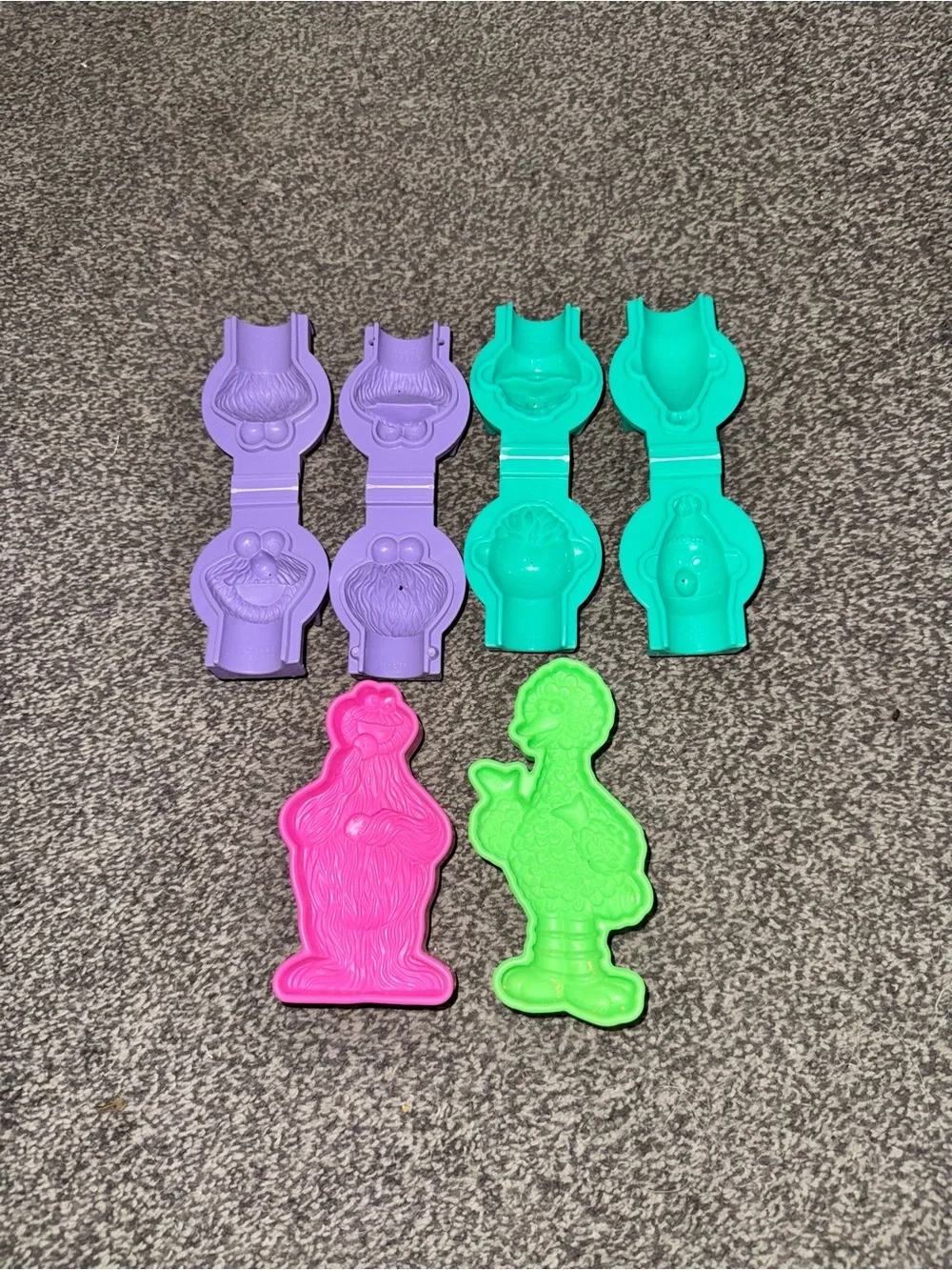Vintage 1992 1993 Play-Doh Sesame Street Character Molds Lot of 6